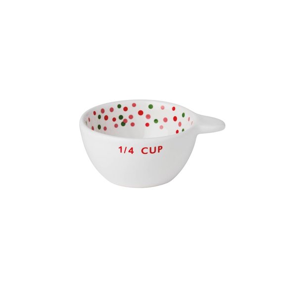 🎄NWT H for Happy Ceramic Holiday Measuring Cups in White (Set of 4) - Picture 4 of 7